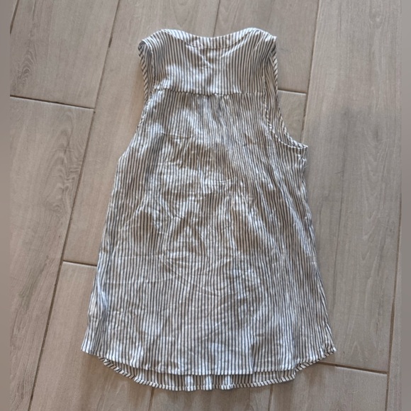 ANDREE by unit Maternity Pinstripe blue and white blouse M - Picture 2 of 5